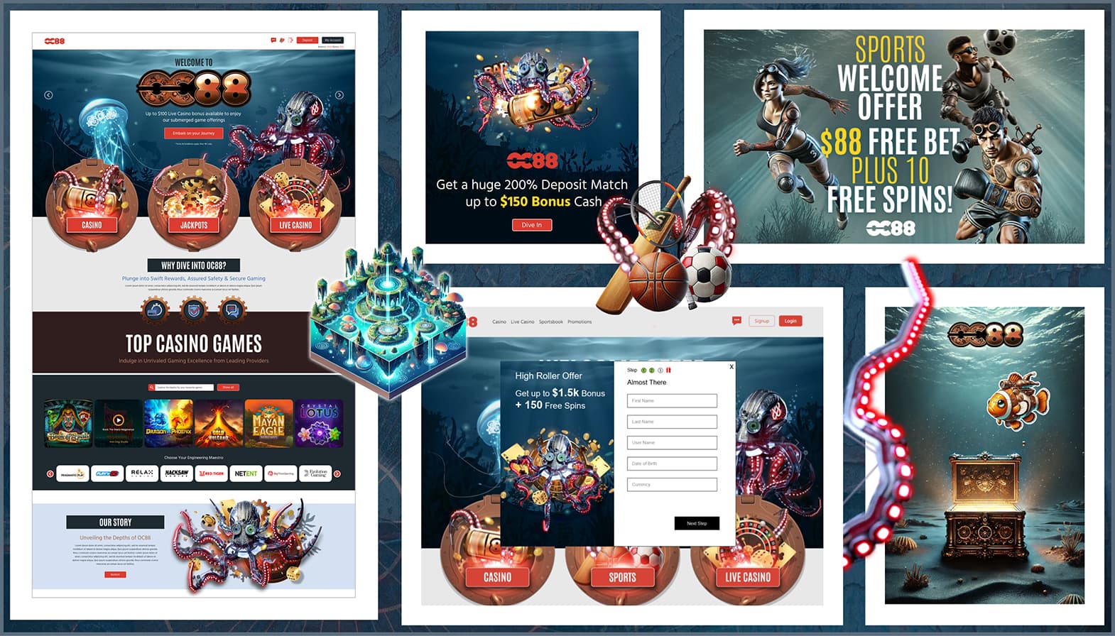 Ocean 88 casino website showcase